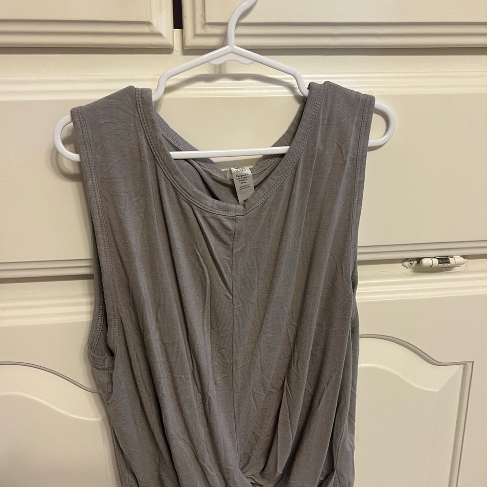 ALO Yoga Gray Tan Wrap Sleeveless Tank Top